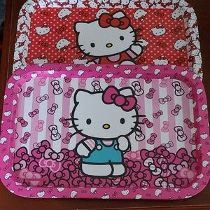 New 2x  Hello Kitty Sanrio Metal Serving Tray